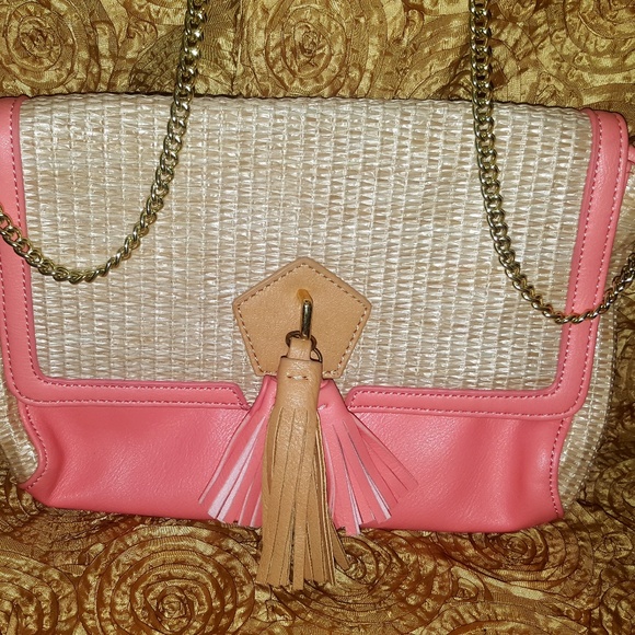 Danielle Nicole Crossbody Bag Straw Tassel - Picture 1 of 8